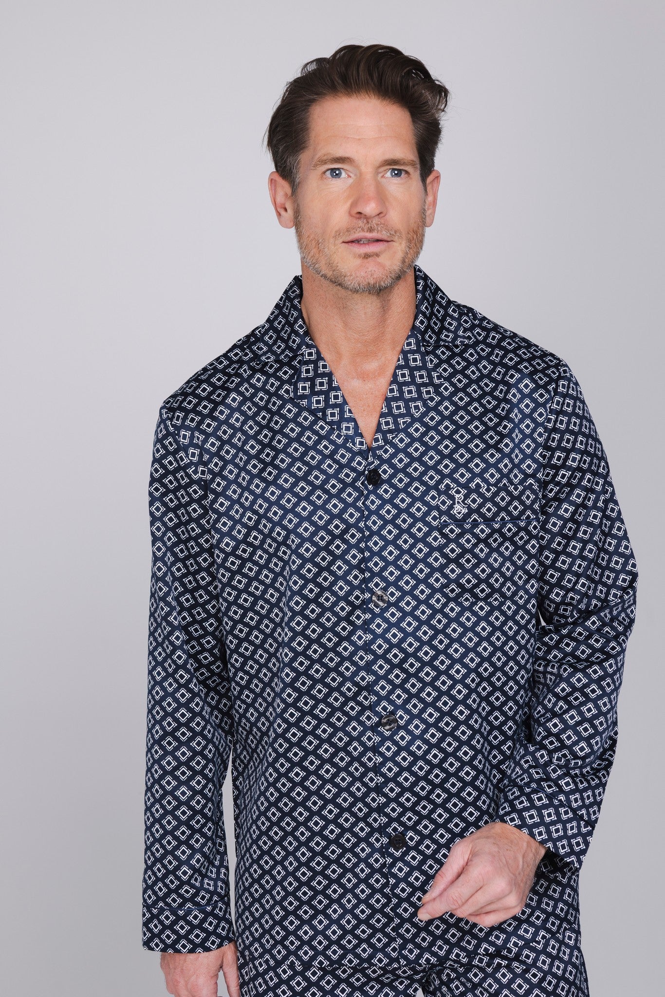 robson-graphic-herren-pyjama-dunkelblau-satin-gr-48-58 image 4