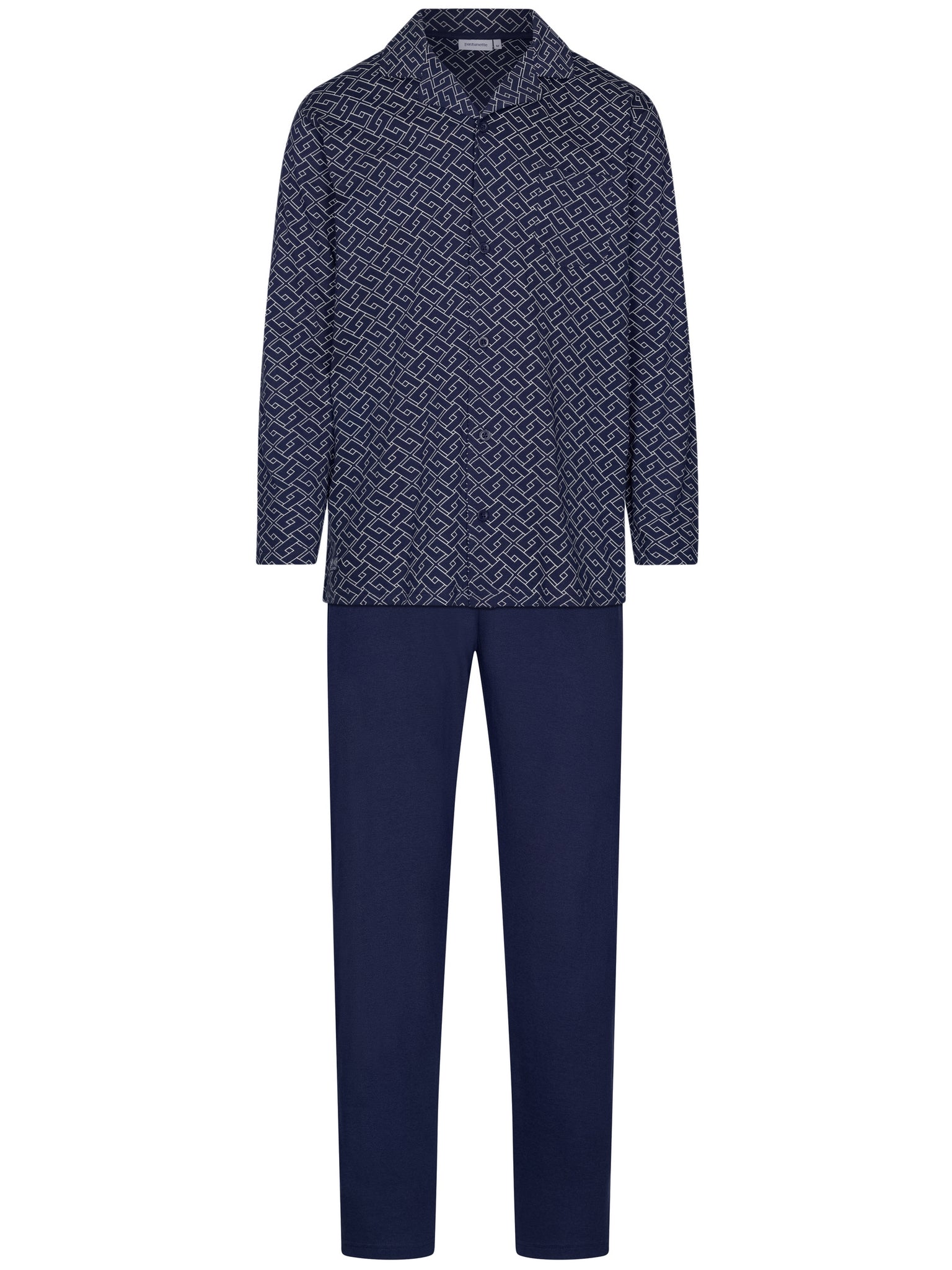 pastunette-linear-pyjama-dunkelblau-bio-baumwolle image 1