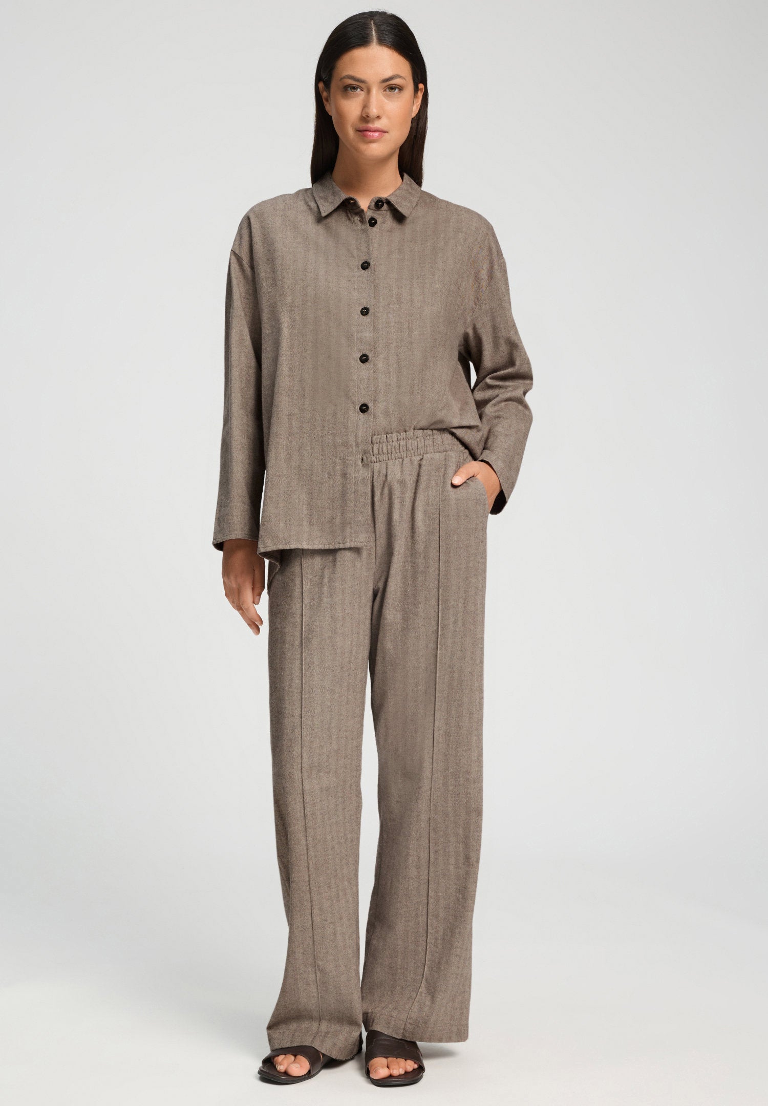 hanro-woolen-luxury-schlafhose-earthy-woven-wolle image 5