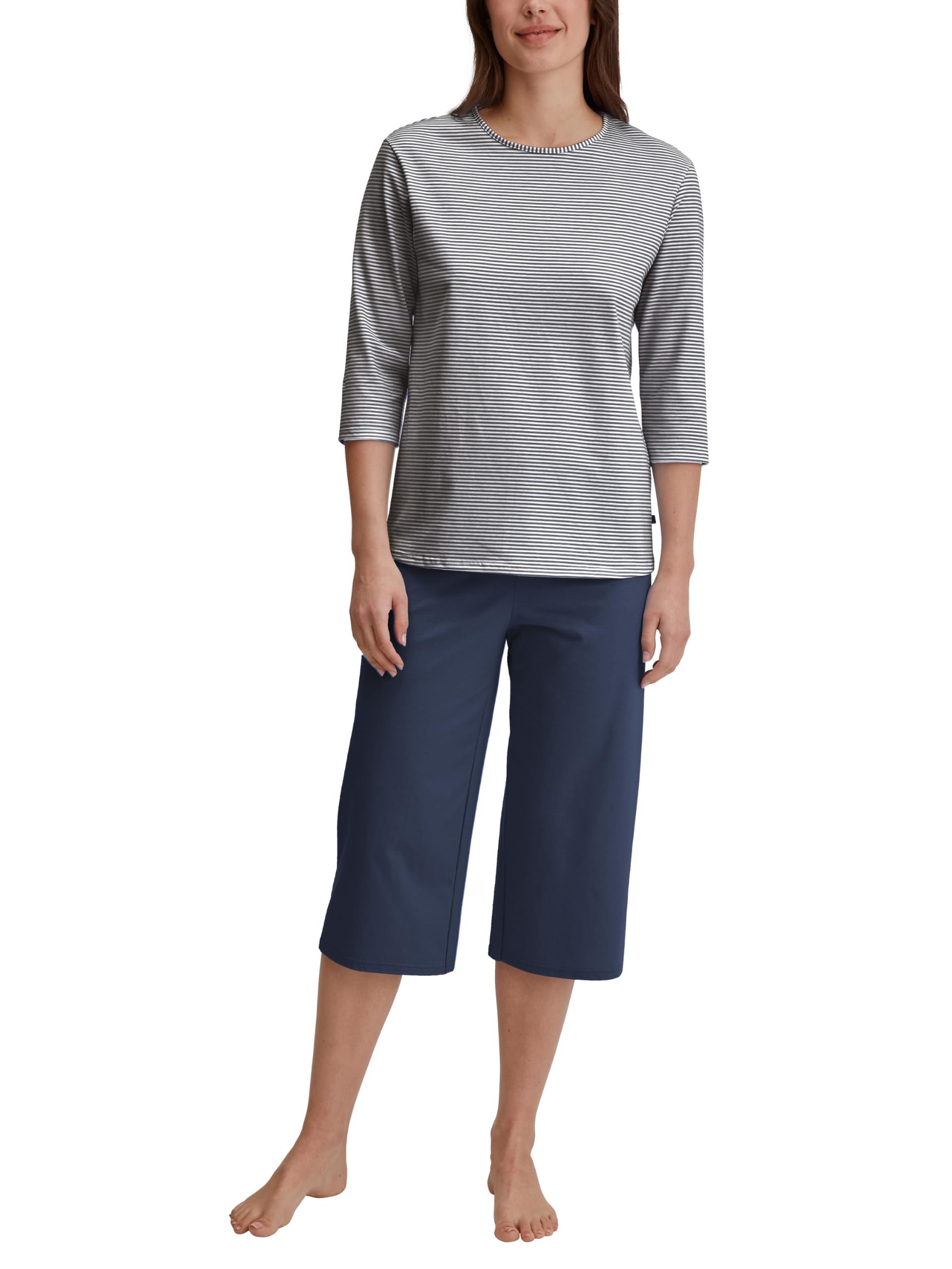 calida-lovely-nights-3-4-pyjama-damen-hydrangea-blue-baumwolle image 5