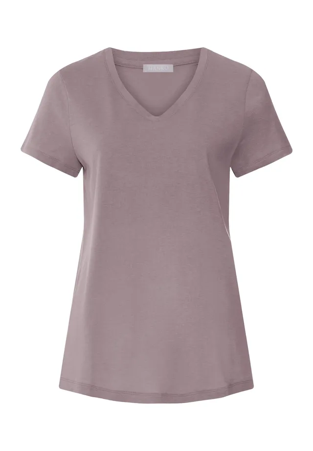 hanro-sleep-lounge-kurzarm-shirt-stormy-rose-modal image 1