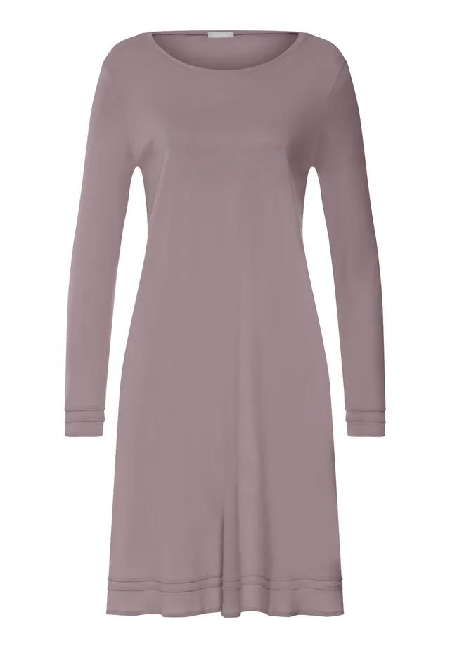 hanro-pilar-nachthemd-100cm-langarm-stormy-rose-baumwolle image 1