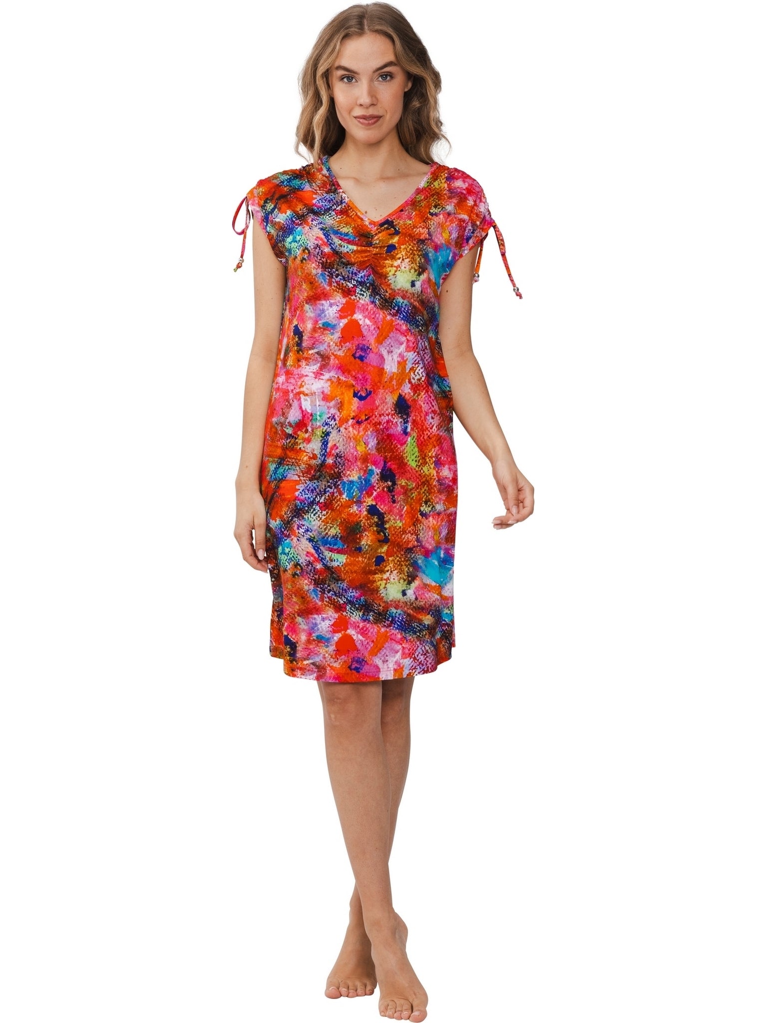 pastunette-arty-strandkleid-rosa-mit-print-viskose image 2