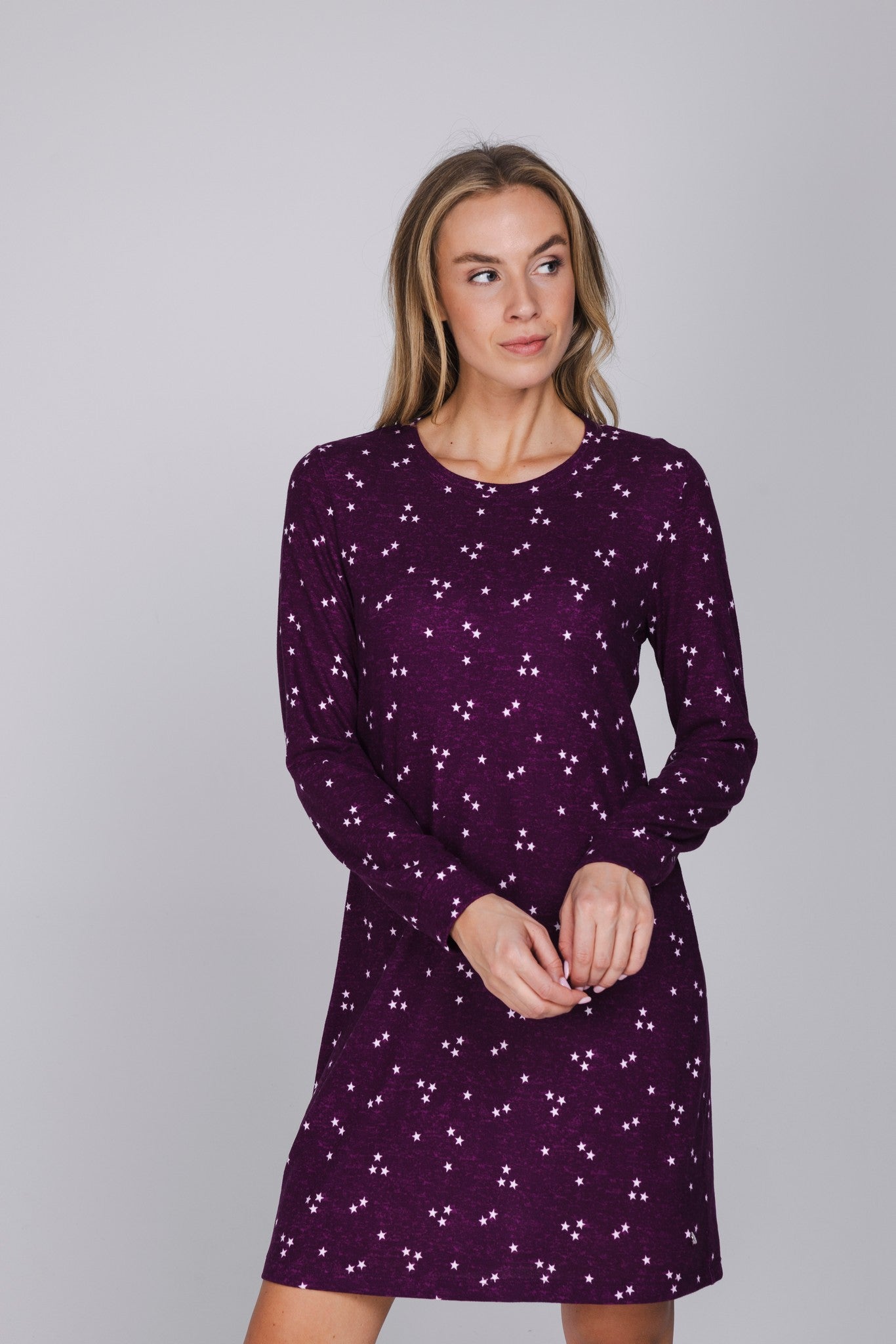 myrebelle-starlight-magic-nachthemd-lila-sterne-baumwolle image 7