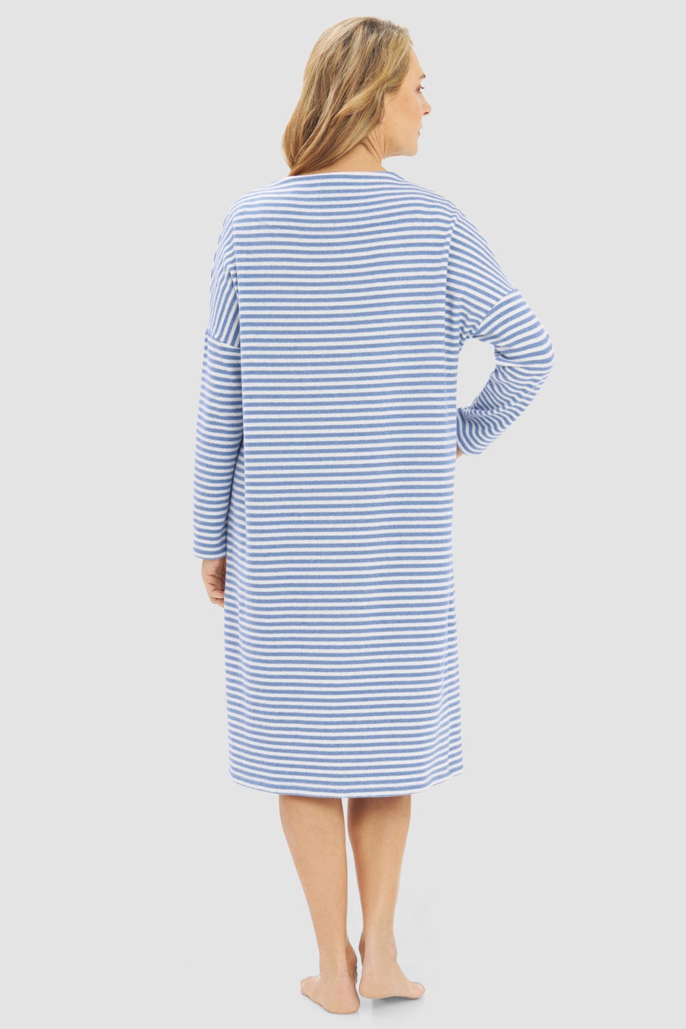 r-sch-be-happy-hauskleid-knielang-blau-ringel image 3