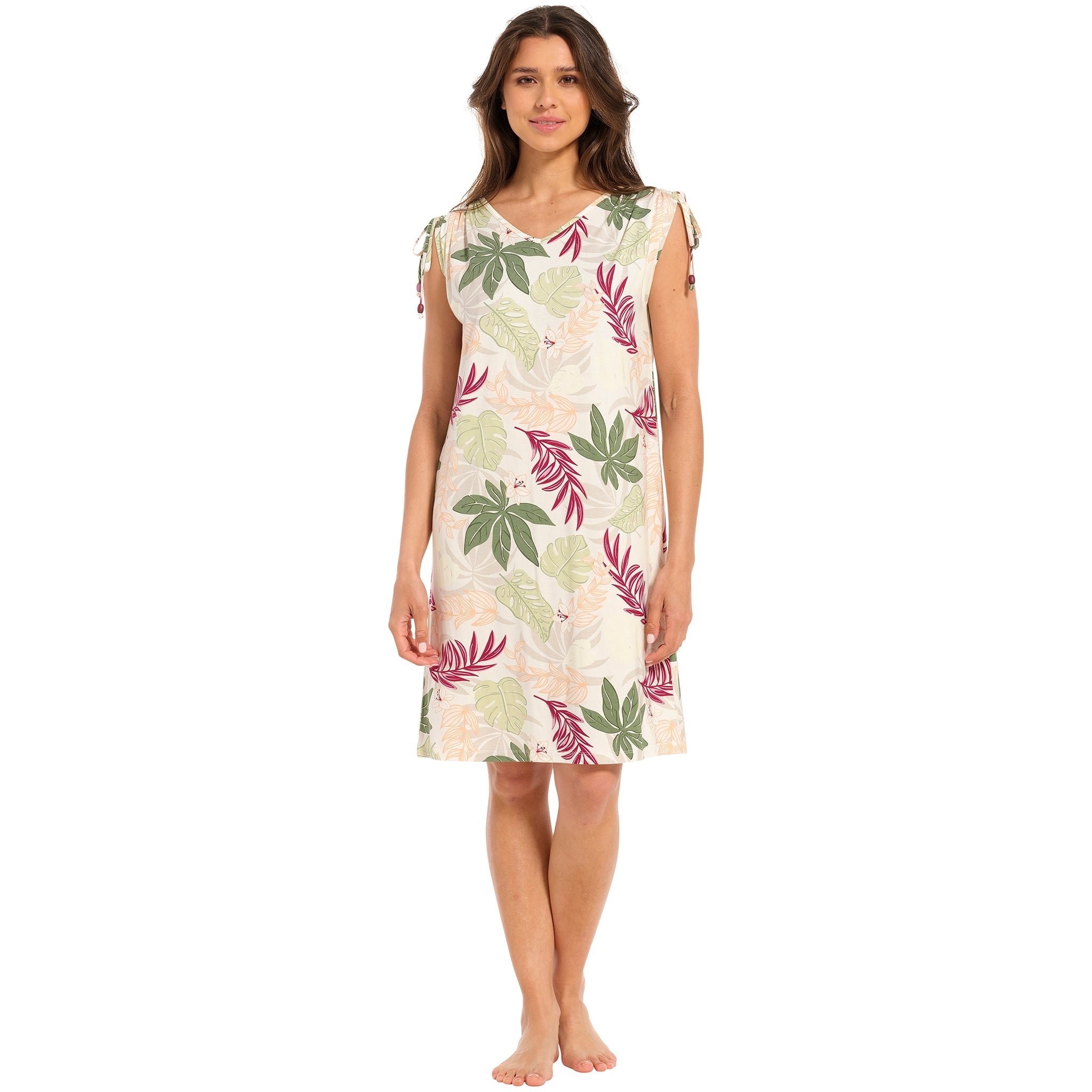 pastunette-beach-summer-leaves-kleid-gr-n-mit-bl-tterprint image 2