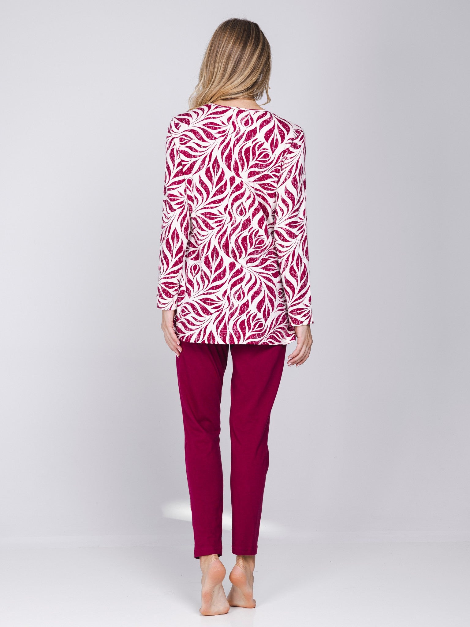 pastunette-rosewood-comfort-pyjama-rot-bio-baumwolle image 4