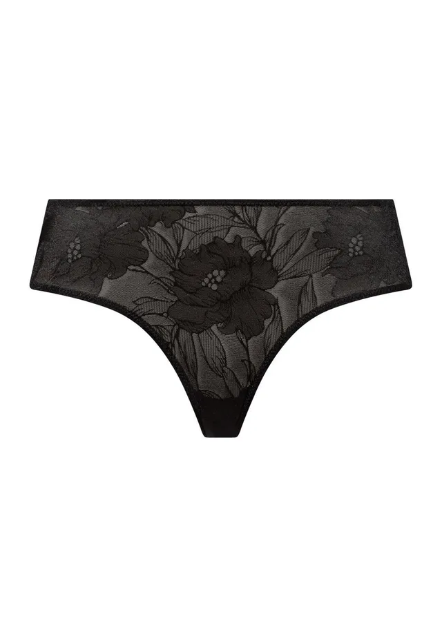 hanro-tina-midi-briefs-slip-black-beauty-mit-spitze image 1