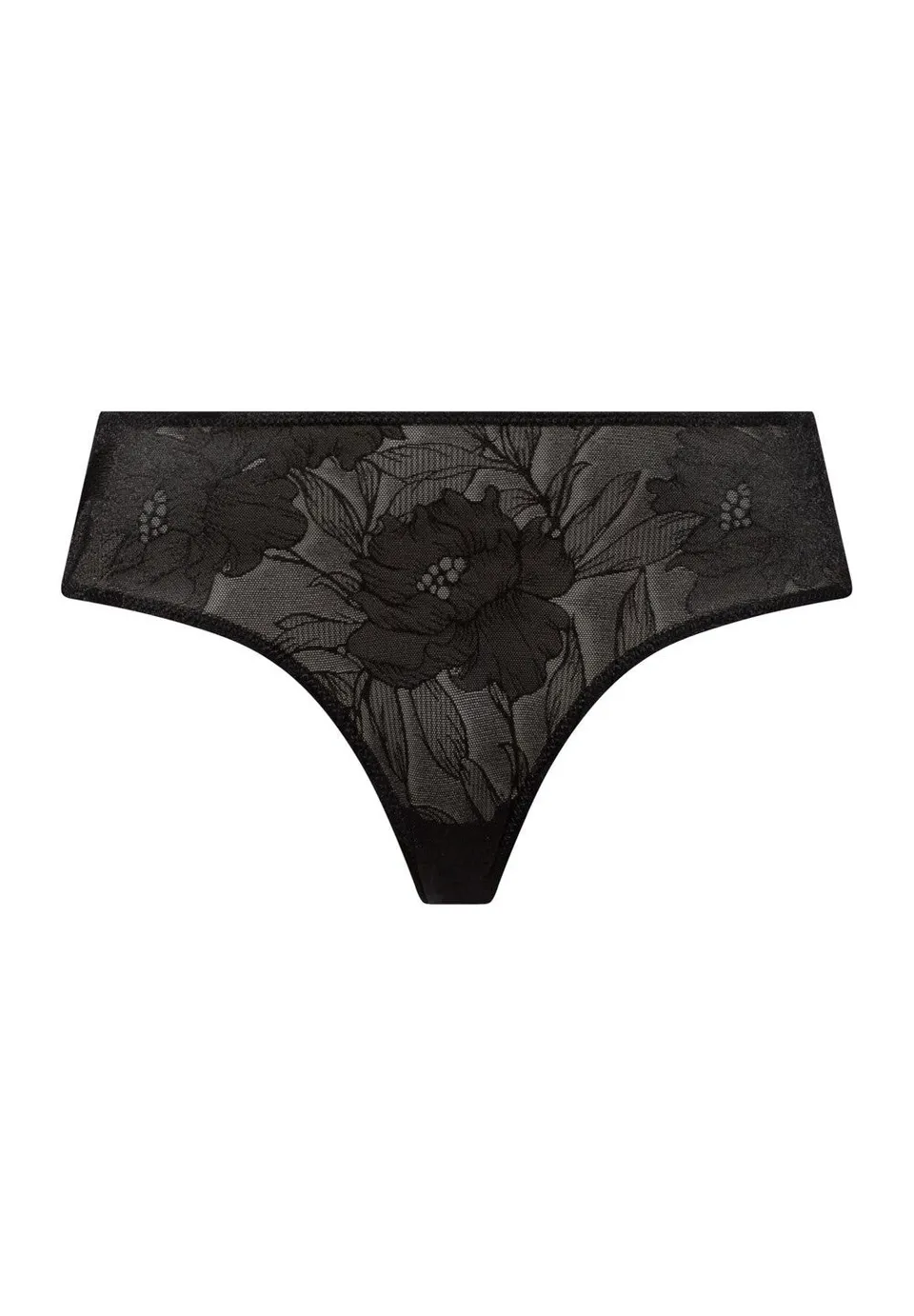 hanro-tina-midi-briefs-slip-black-beauty-mit-spitze image 1