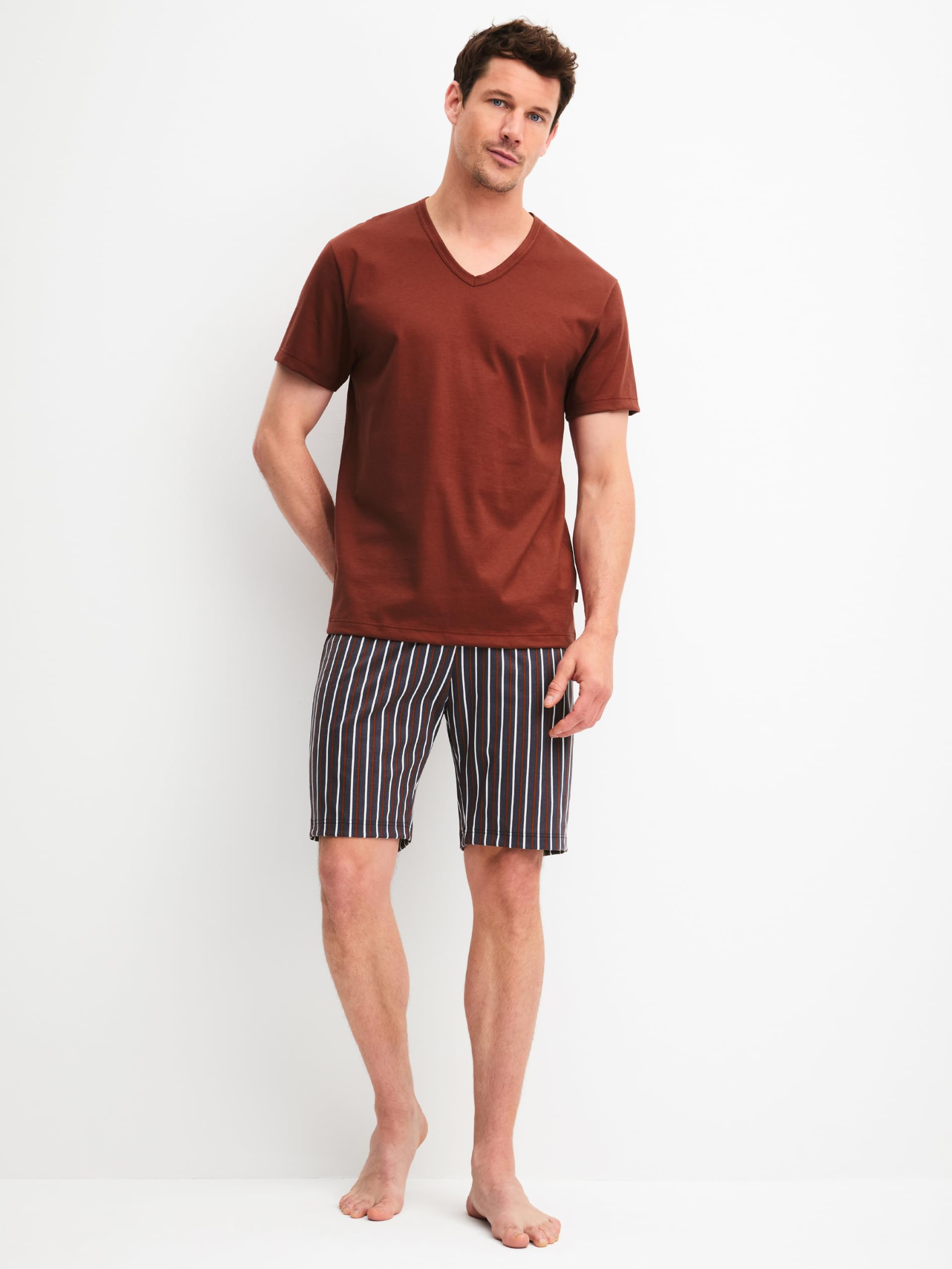 calida-cotton-special-kurz-pyjama-herren-gr-50-brick-red image 2