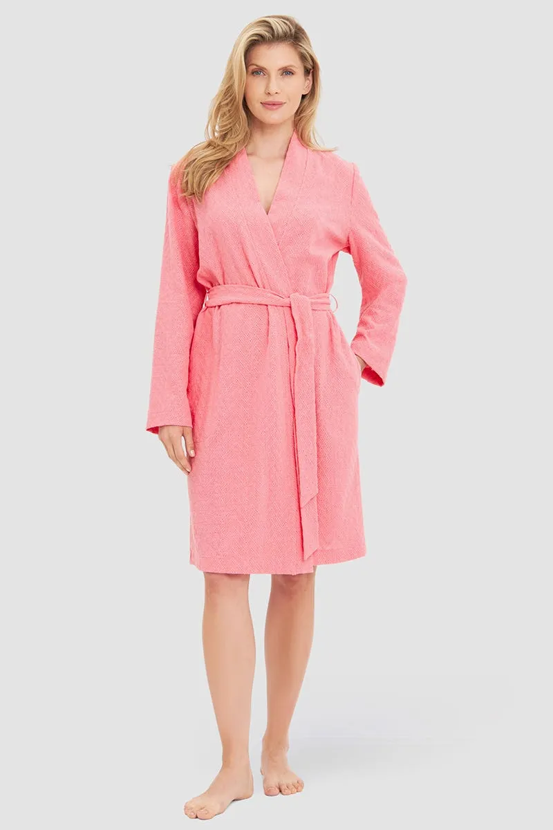 r-sch-be-happy-morgenmantel-knielang-grafikmuster-robe-orange-baumwolle image 1