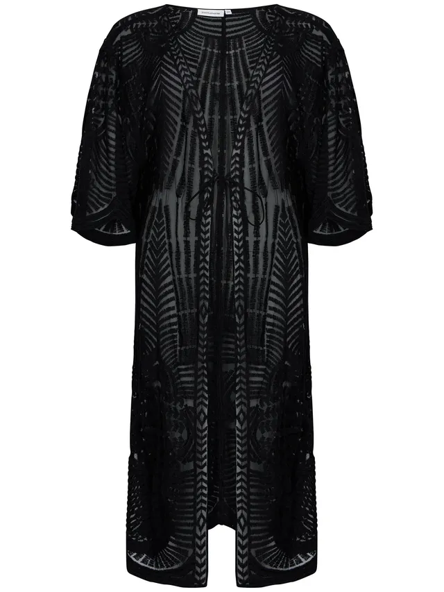 pastunette-safari-cover-up-strandkleid-schwarz-one-size-stickerei image 1