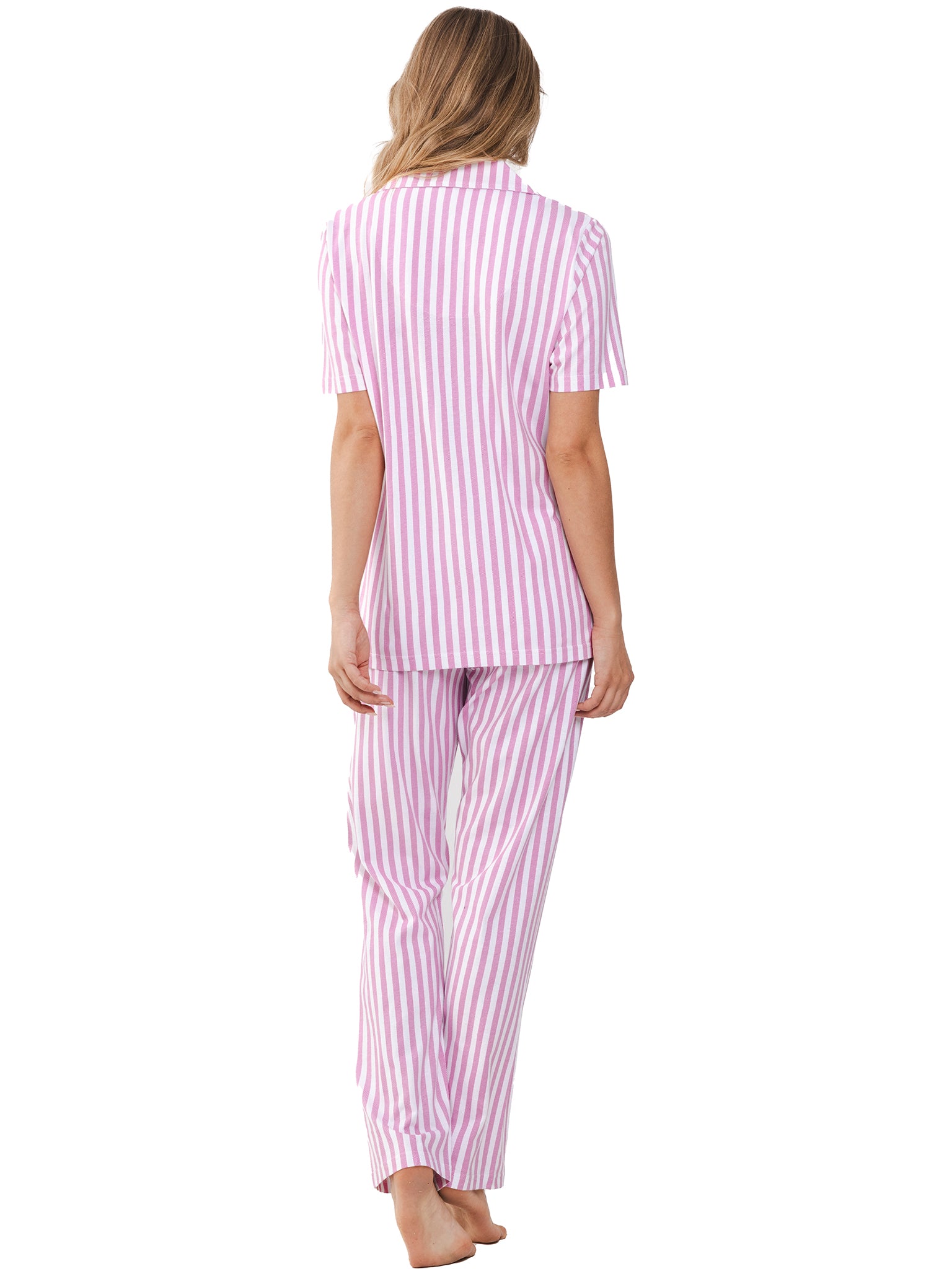 pastunette-pink-dream-pyjama-rosa-gestreift-knopf-baumwolle image 3