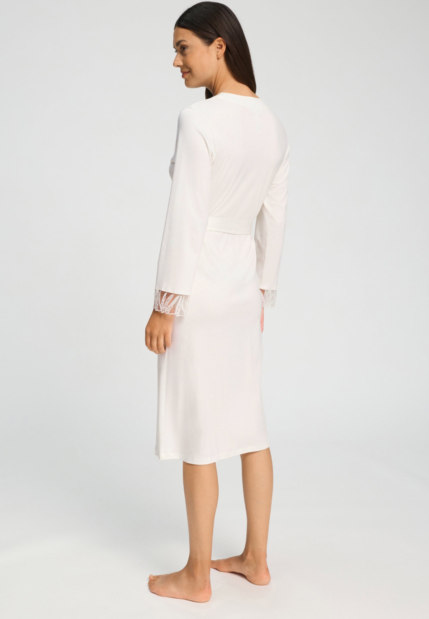 hanro-rosaria-morgenmantel-115cm-off-white-baumwolle image 4