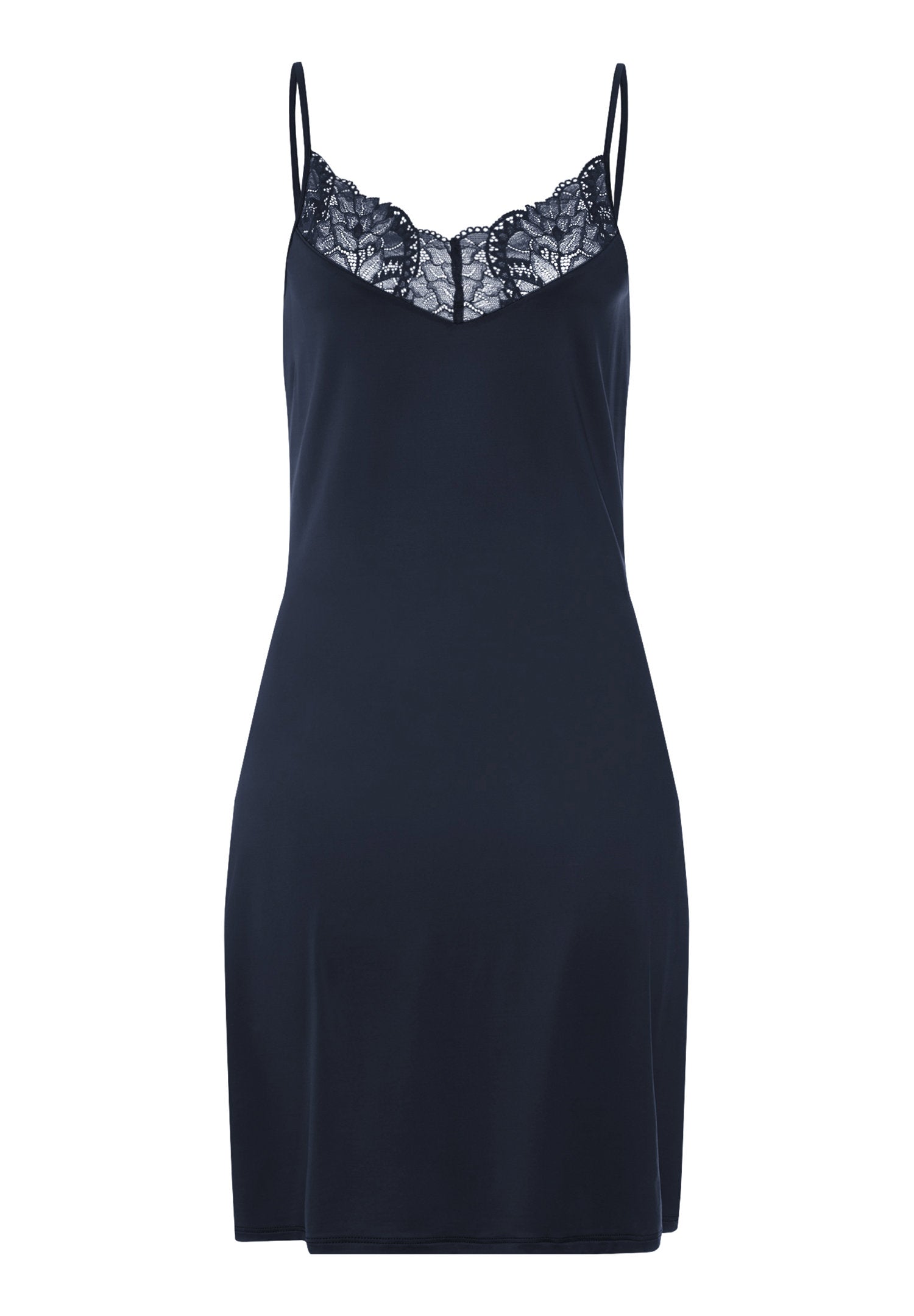 hanro-azelia-neglig-90cm-deep-navy-damen-spitze image 1