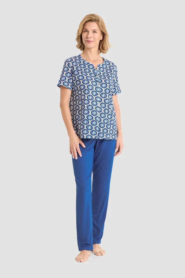 r-sch-be-happy-pyjama-lang-grafikdruck-blau-modal image 1
