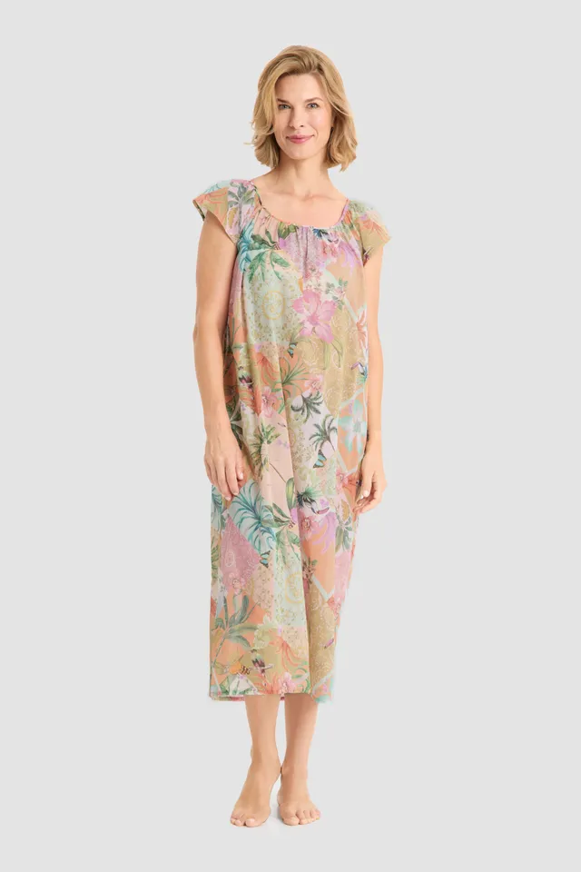 r-sch-be-happy-nachthemd-maxi-voile-blumendruck image 1