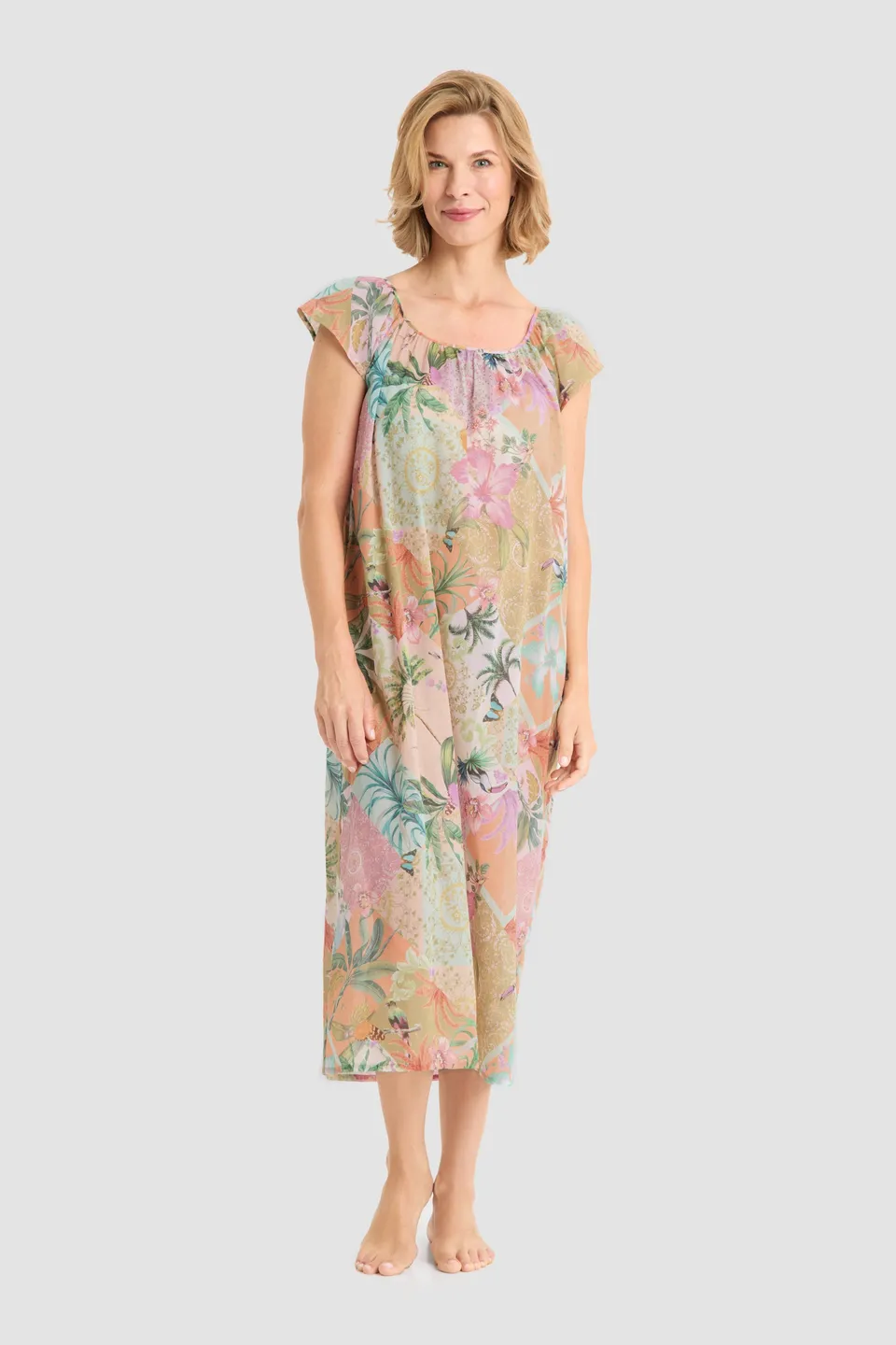 r-sch-be-happy-nachthemd-maxi-voile-blumendruck image 1