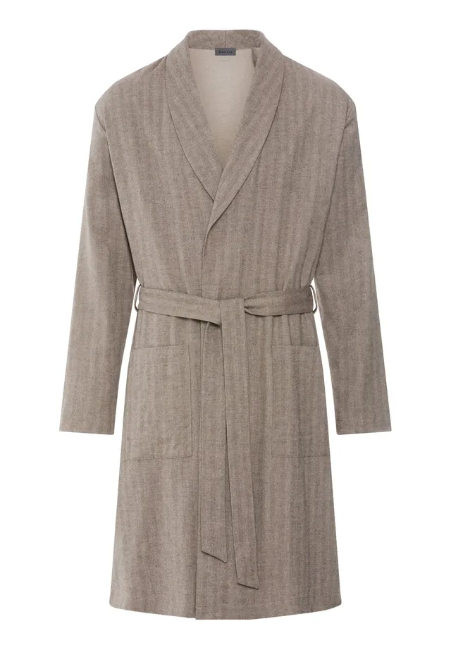hanro-woolen-luxury-robe-earthy-woven-herren-bademantel-wolle image 1