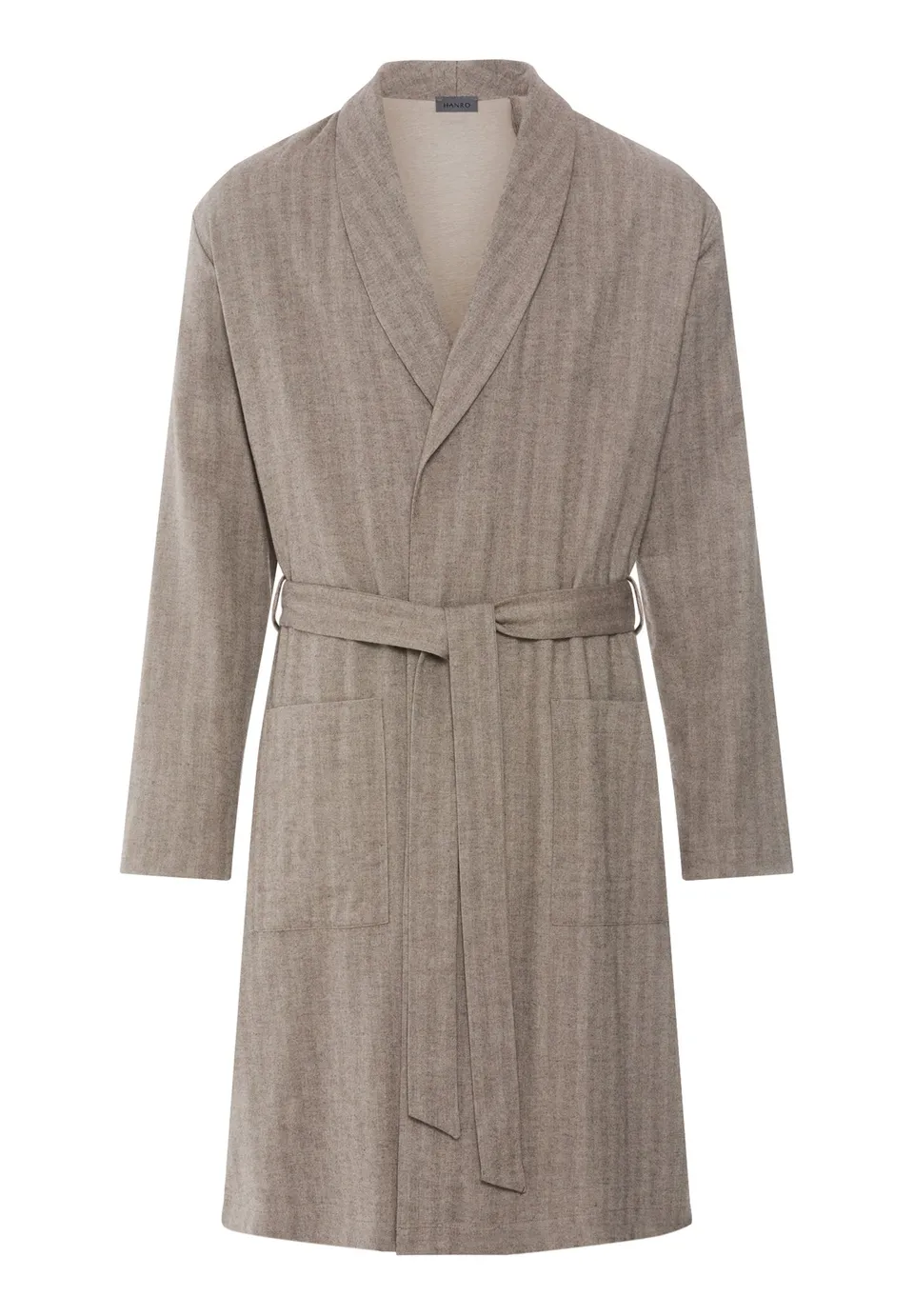 hanro-woolen-luxury-robe-earthy-woven-herren-bademantel-wolle image 1