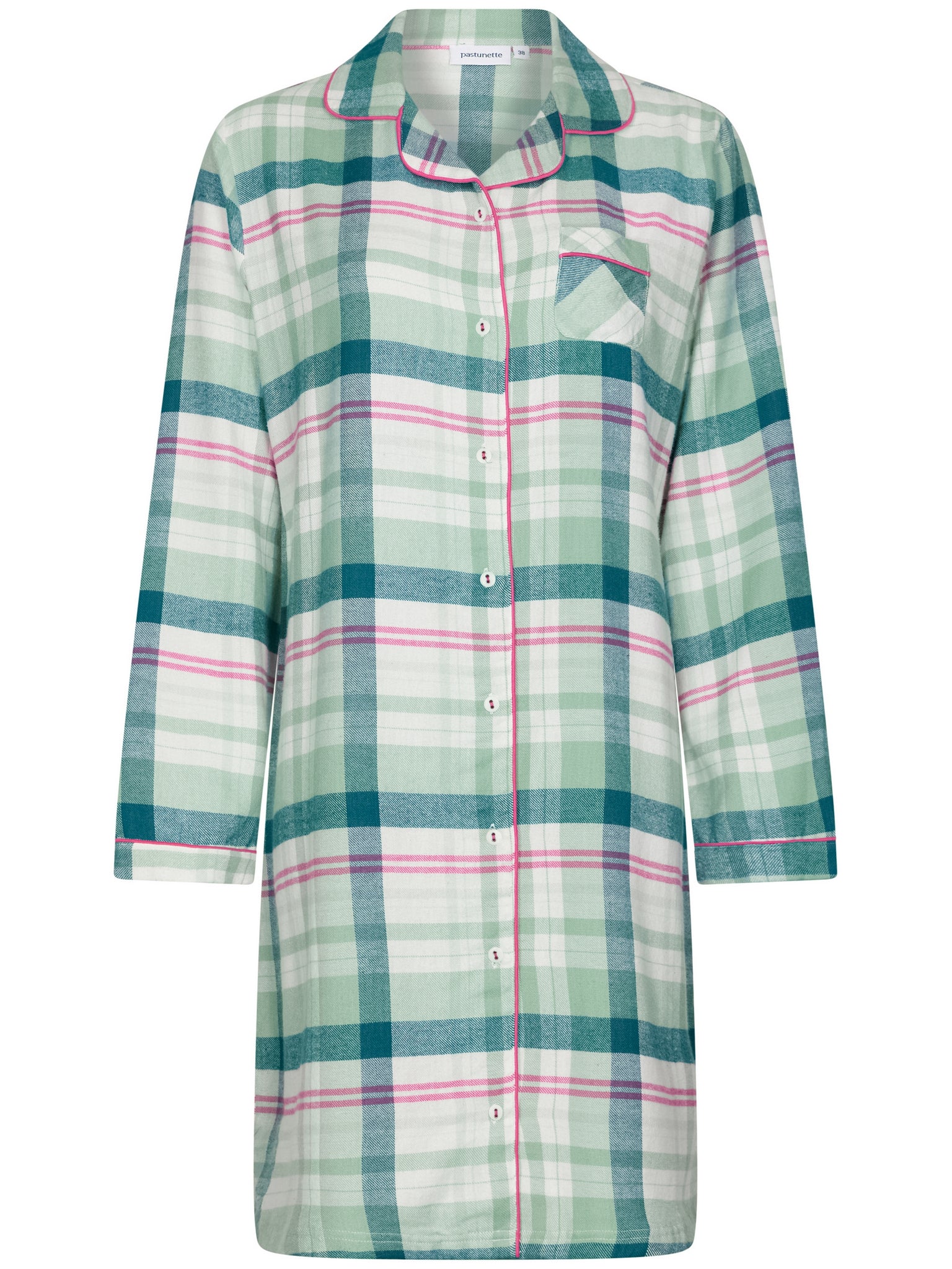 pastunette-flannel-check-nachthemd-gr-n-karo-flanell image 1