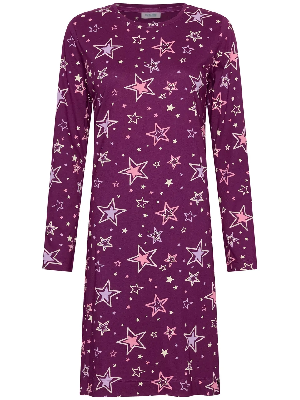 myrebelle-starlight-magic-nachthemd-lila-sterne-baumwolle image 1