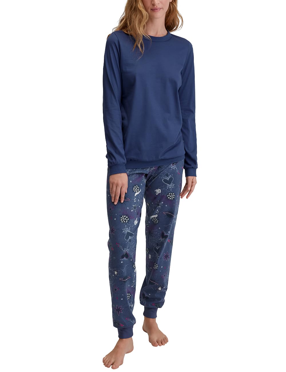 calida-favourites-kurz-pyjama-damen-baumwolle-gr-44-46-blau image 6