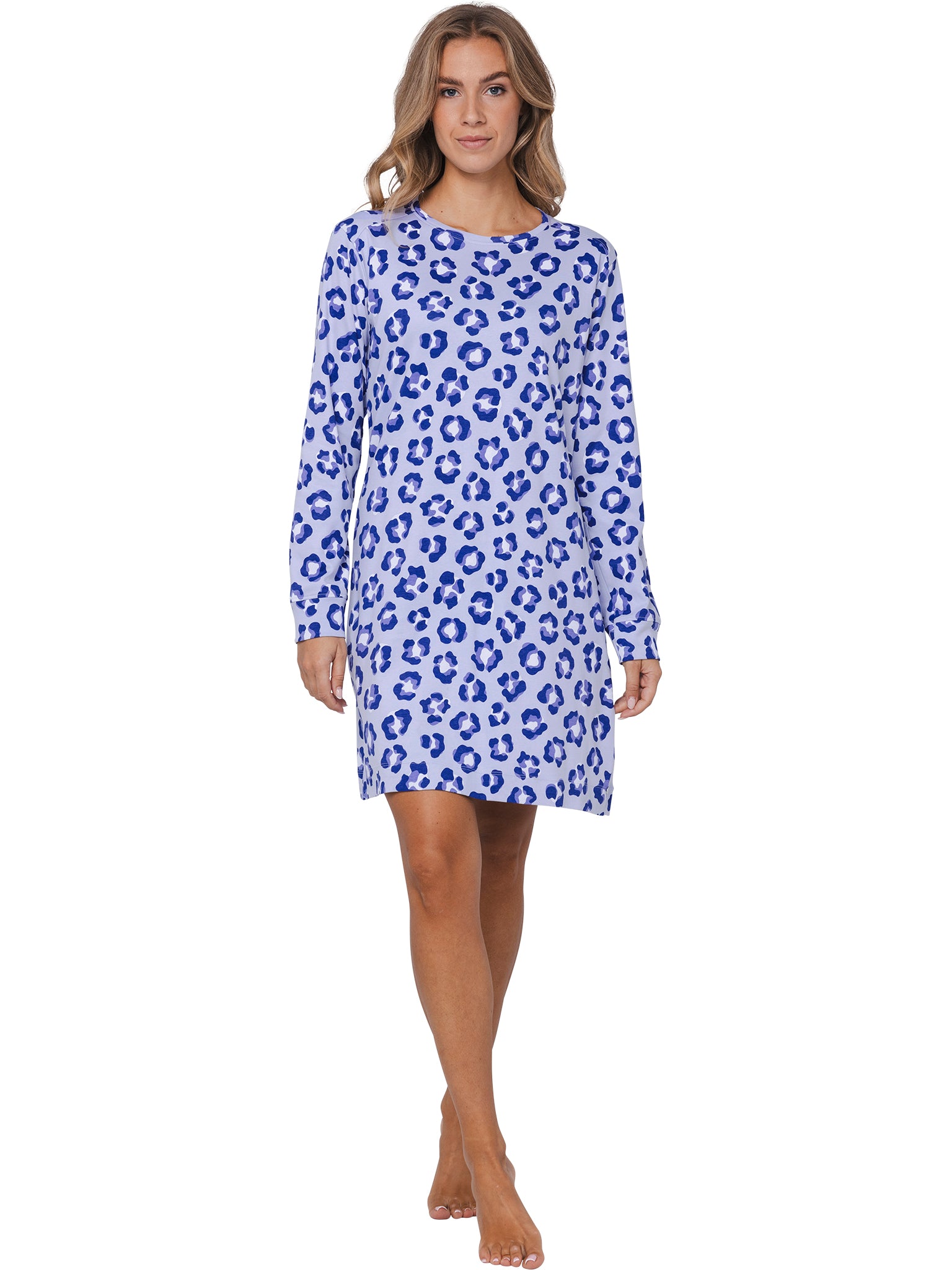 rebelle-leopard-lilac-nachthemd-lila-animal-langarm-baumwolle image 2