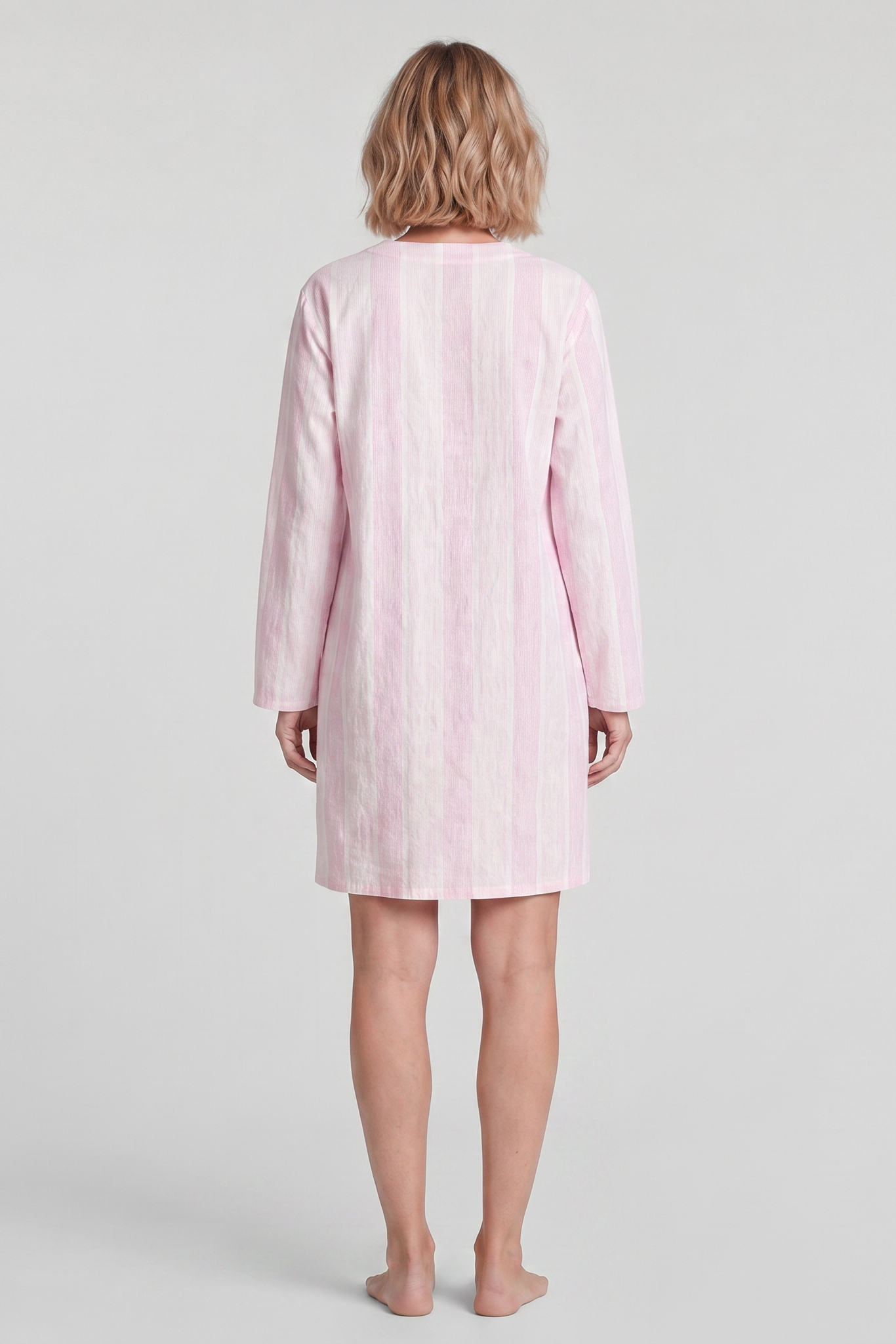r-sch-be-happy-nachthemd-knielang-streifen-nachtkleid-rosa image 3