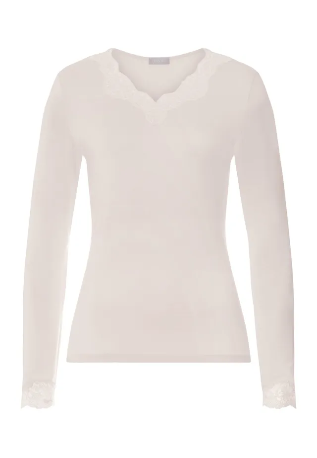 hanro-dana-071841-langarmshirt-moonlight-spitze-modal image 1