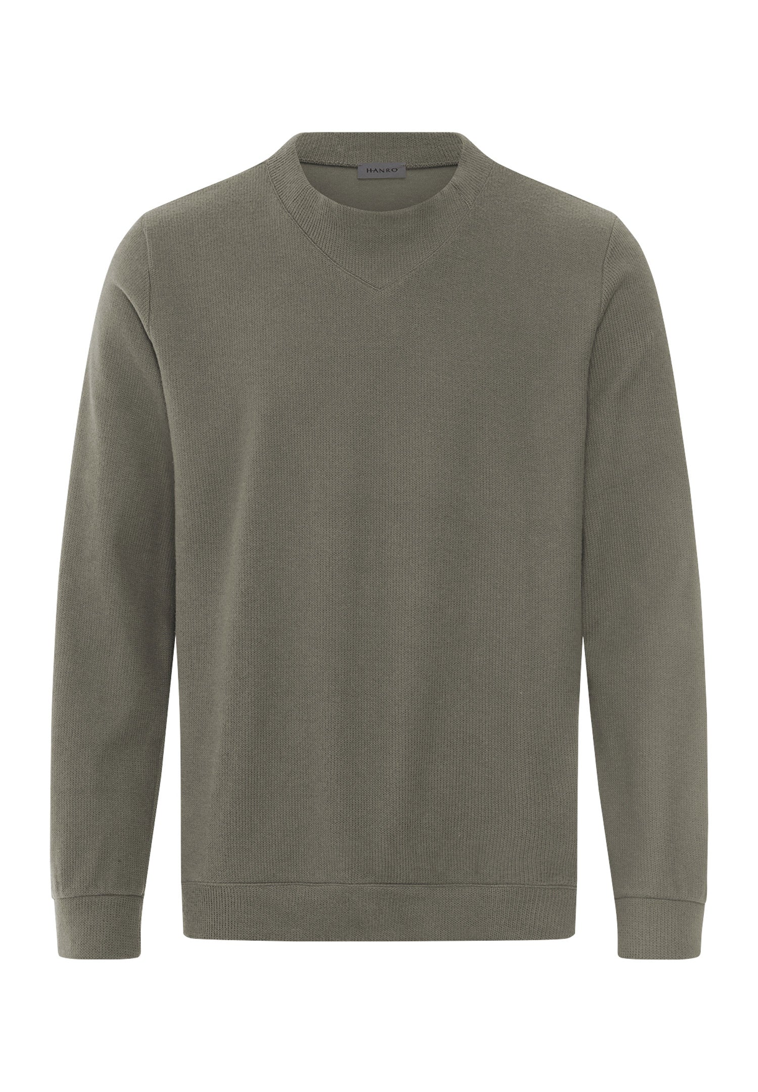 hanro-travelwear-pullover-polokragen-smokey-olive-baumwolle image 1