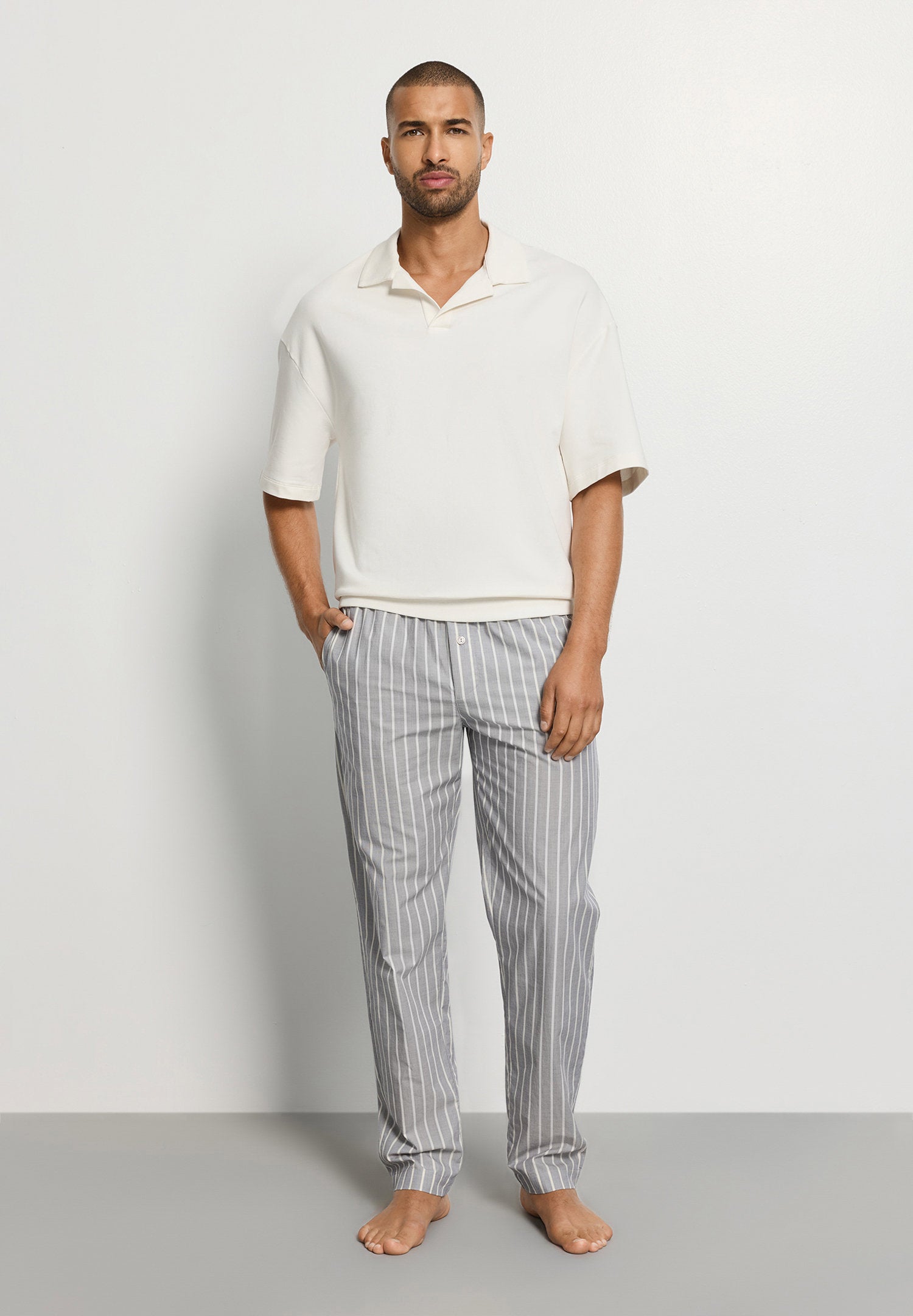 hanro-night-and-day-pyjamahose-herren-denim-stripe-baumwolle image 5
