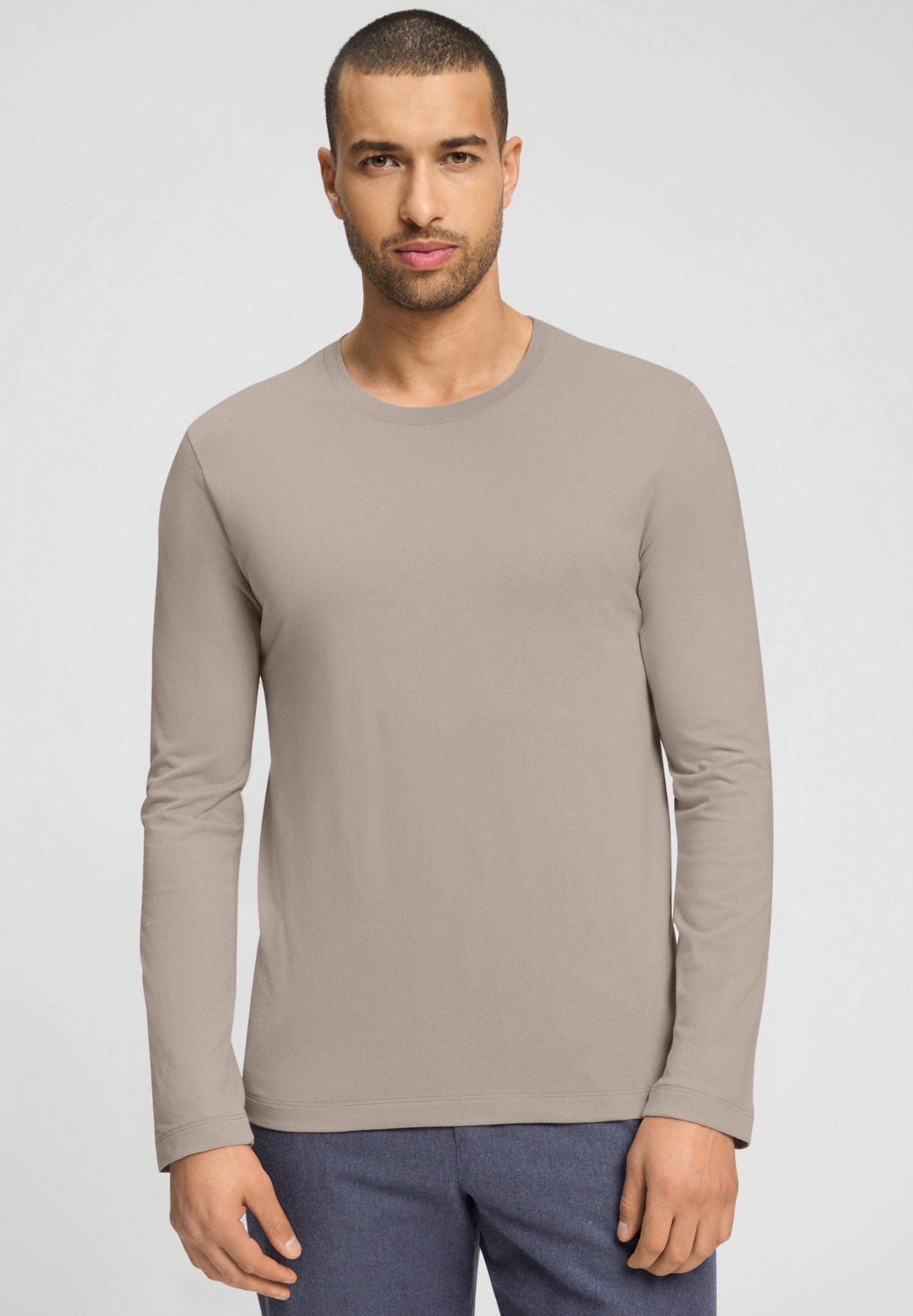 hanro-living-shirts-langarmshirt-wooly-beige-aus-baumwolle image 3