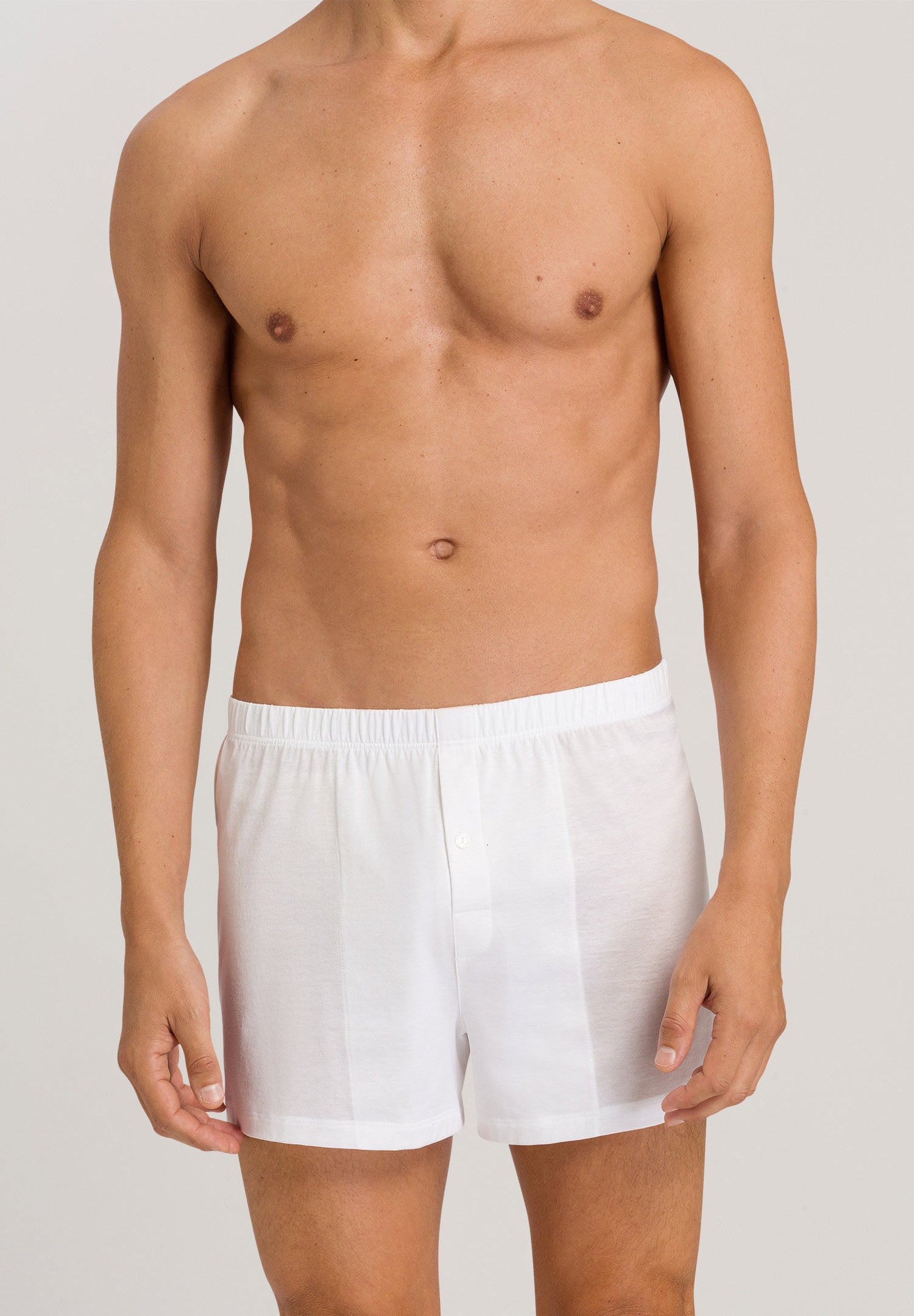 hanro-cotton-sporty-boxers-wei-baumwolle-knopf image 2