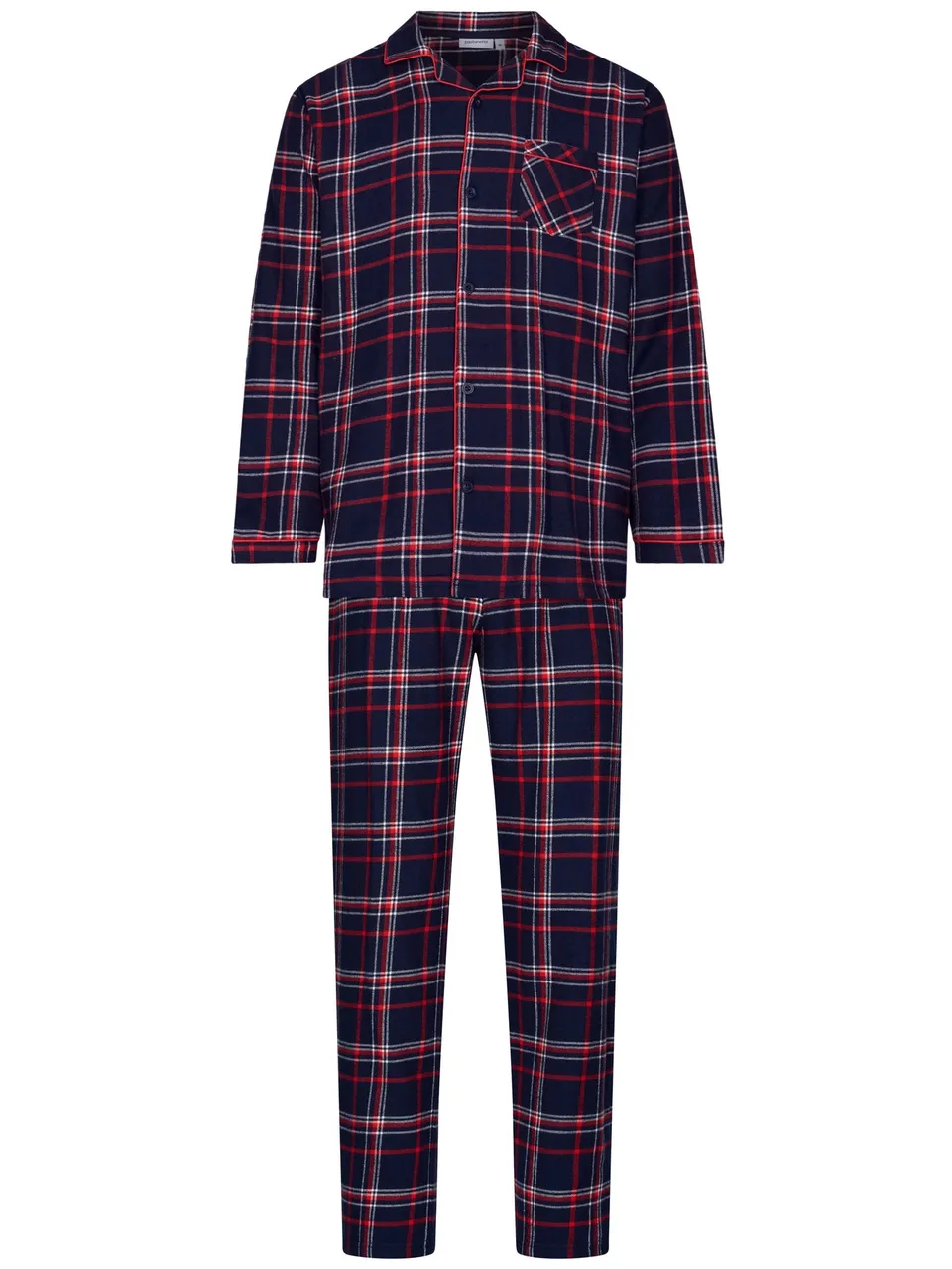 pastunette-aspen-ski-pyjama-blau-karo-flanell image 1