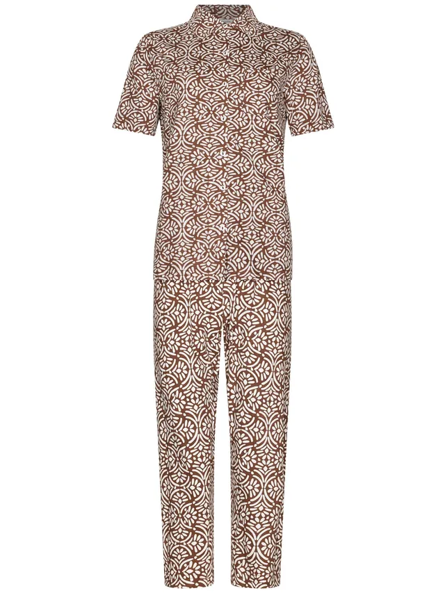 pastunette-terra-luna-pyjama-braun-wei-durchknopf-bio image 1