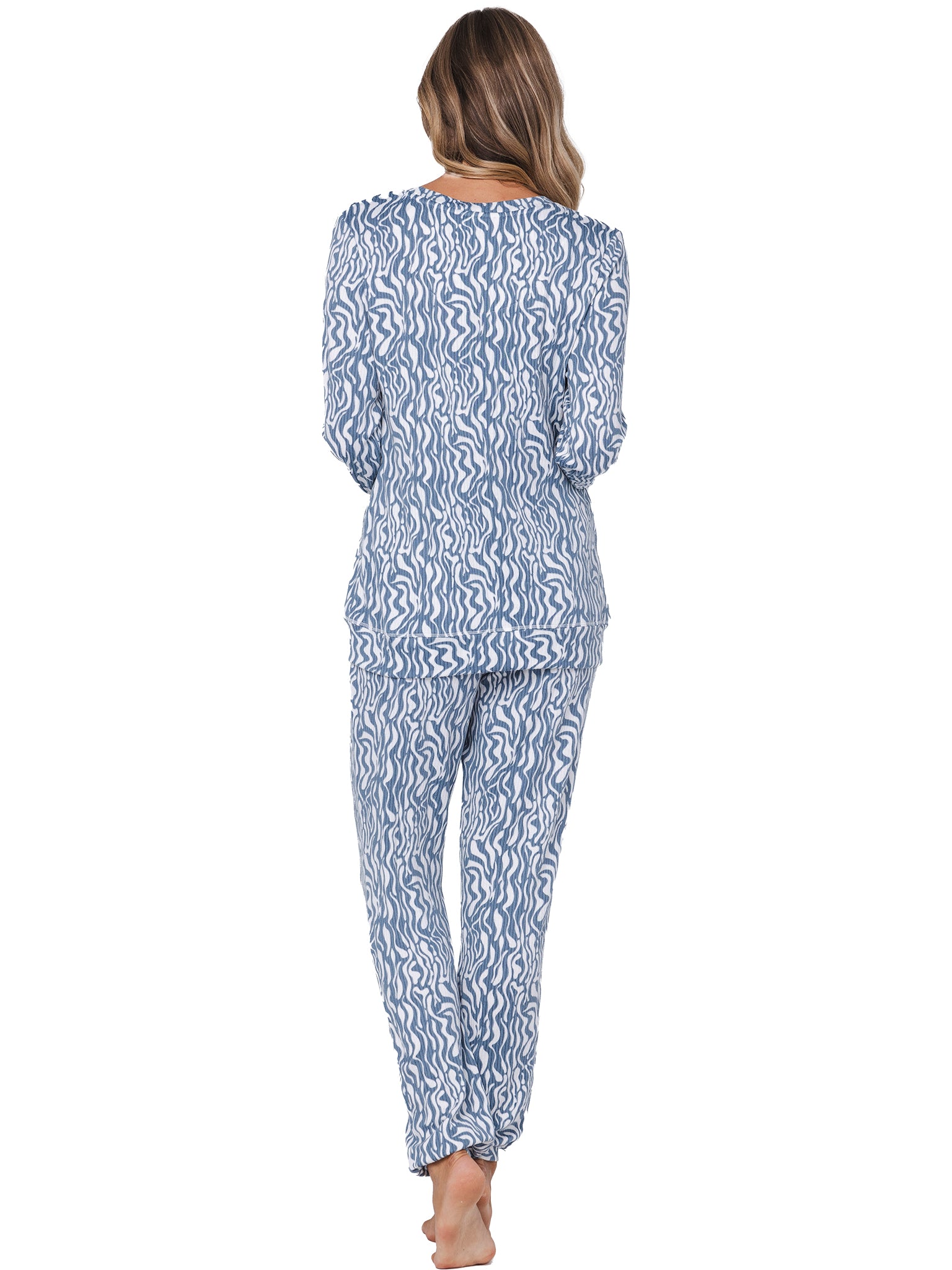 pastunette-blue-mirage-pyjama-fleece-blau-mit-wei-em-muster image 4