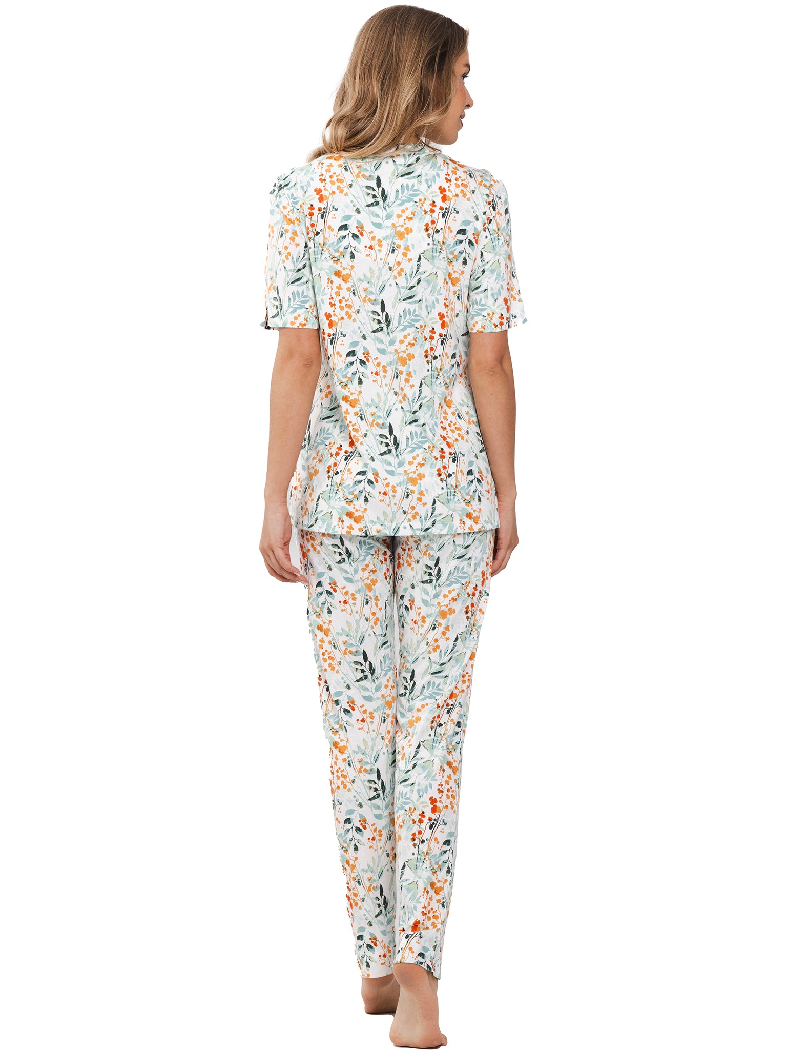 pastunette-premium-watercolor-leaves-pyjama-wei-baumwoll-modal image 3