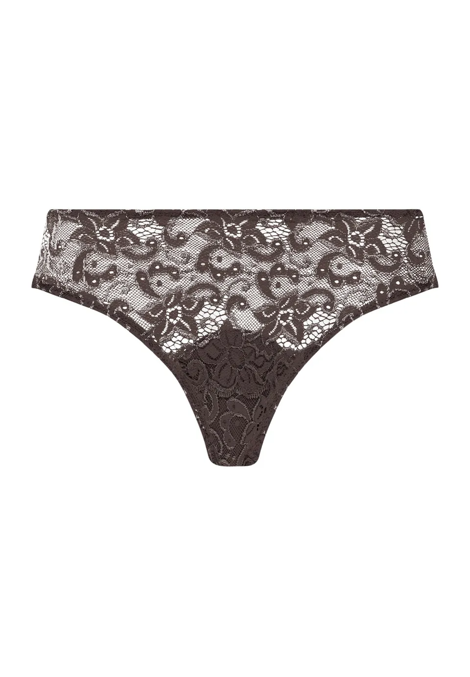 hanro-moments-mini-slip-dark-mocha-spitze-baumwolle image 1