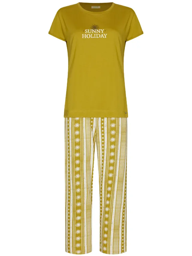 myrebelle-sunny-holiday-pyjama-gr-n-baumwolle-mit-print image 1