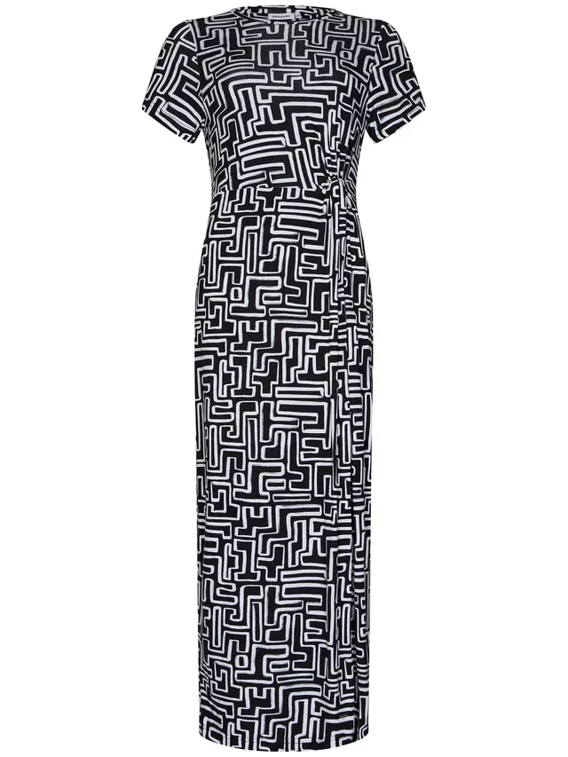pastunette-graphic-beach-strandkleid-schwarz-wei-viskose image 1