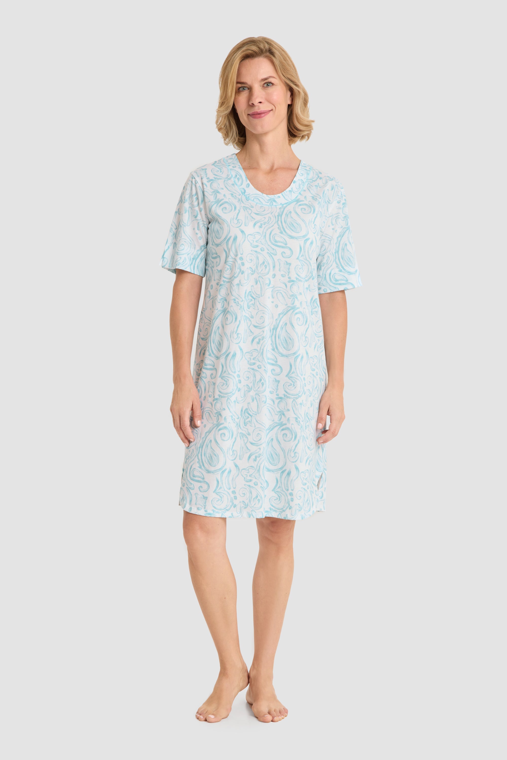 r-sch-be-happy-nachthemd-knielang-t-rkis-paisley image 1
