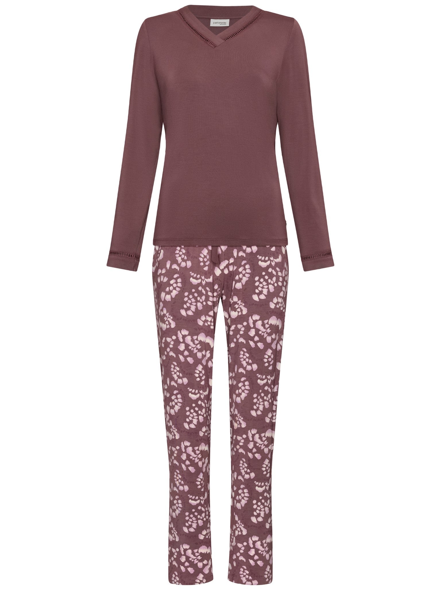 pastunette-premium-mystic-pyjama-lila-modal-v-ausschnitt image 1