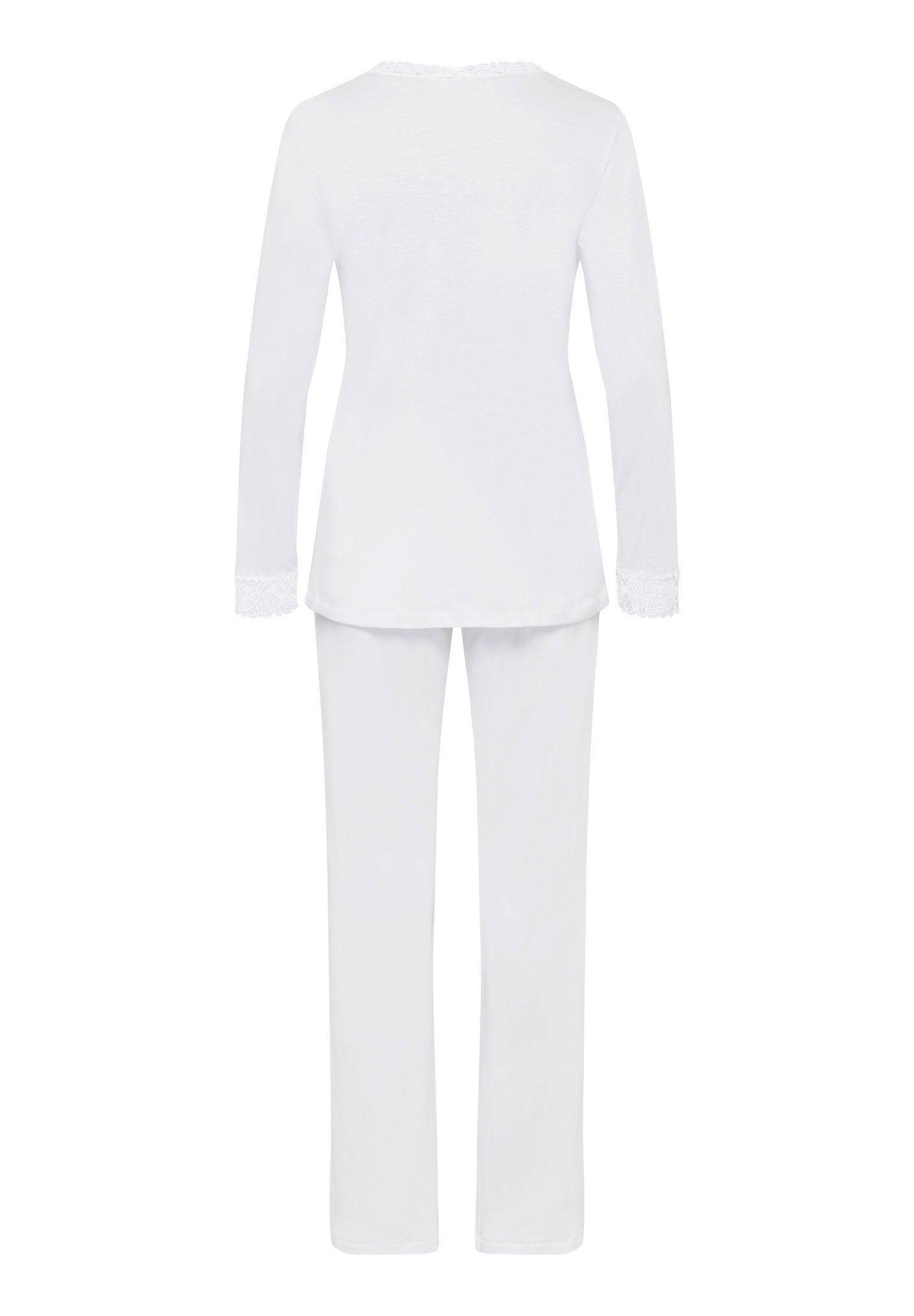 hanro-moments-pyjama-lang-white-baumwolle-spitze-set image 3
