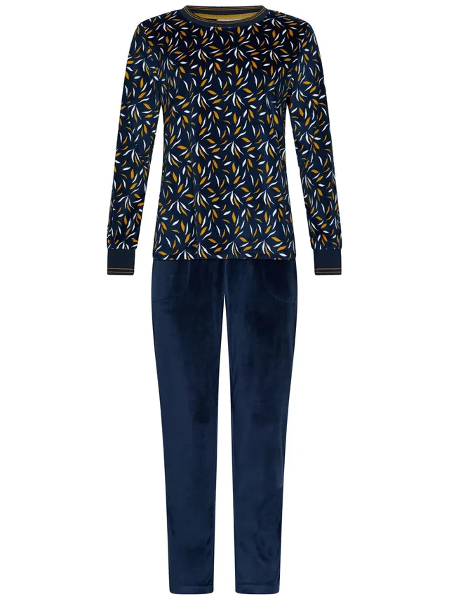pastunette-moonlite-pyjama-blau-velours-fleece image 1