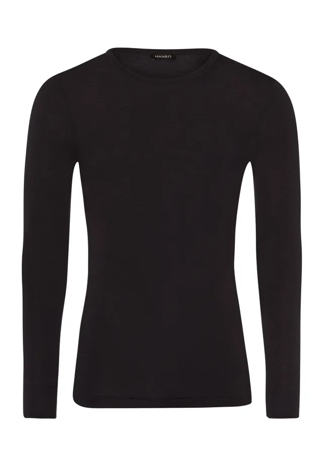 hanro-woolen-silk-langarm-shirt-wolle-seide-anthracite image 1