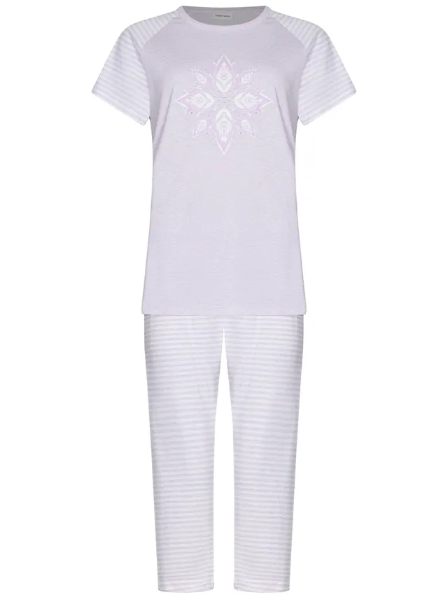 pastunette-purple-haze-pyjama-lila-3-4-hose-baumwolle image 1