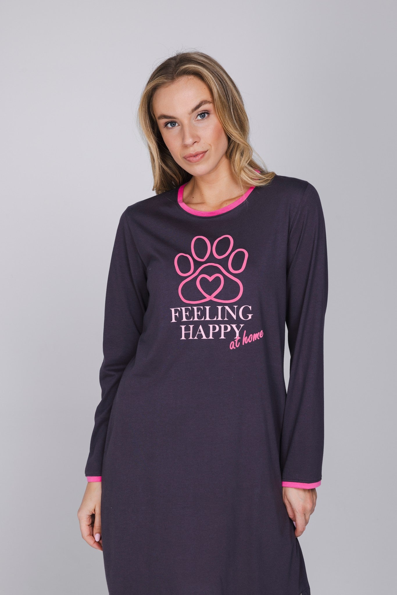myrebelle-furry-friend-nachthemd-grau-bio-baumwolle-langarm image 5