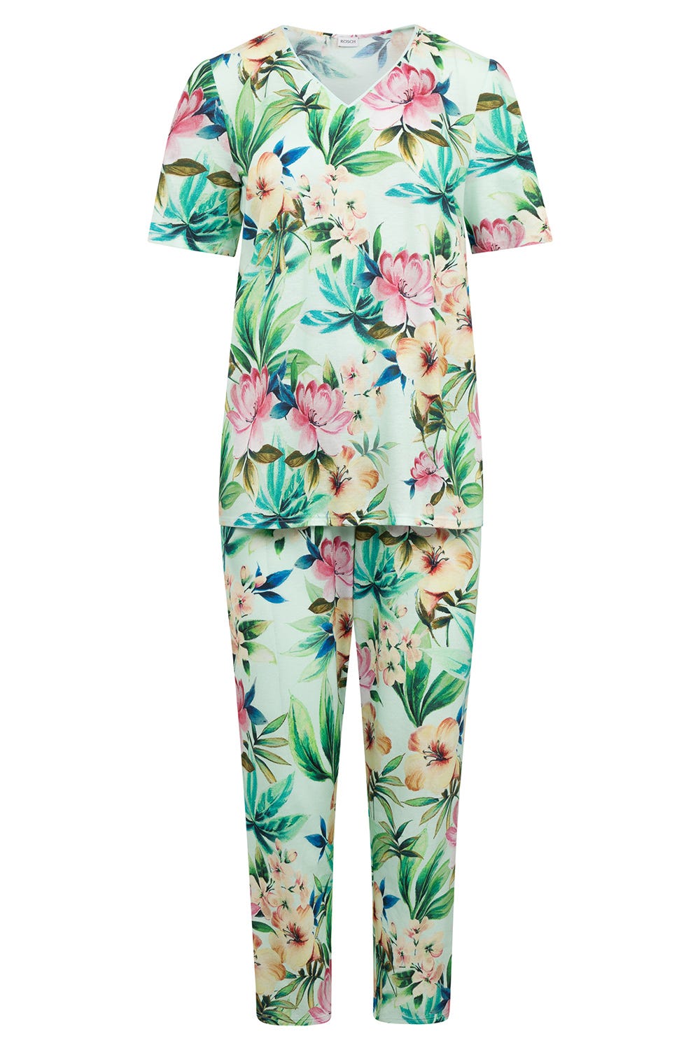 r-sch-be-happy-pyjama-3-4-kurzarm-gr-n-bl-tendruck image 2
