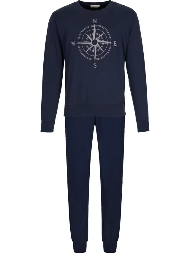 pastunette-cloud-navigator-herren-pyjama-blau-baumwolle image 1